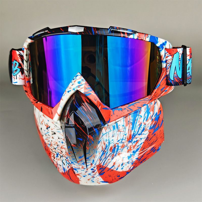 NAFEIB Multi-Purpose Sports Goggles With Interchangeable Lenses - Windproof UV Protection Anti-Glare Mask For Cycling Skiing Outdoor Activities_autovado.com