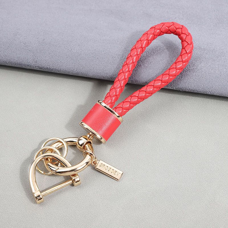 Car Key Chain Pendant Women's Men's High End Personality Creative Braided Leather Car Key Chain Cute Ins Internet Celebrity_autovado.com