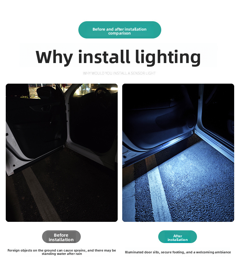 Car Warning Door Lighting LED Colorful Flashing Atmosphere Welcome Anti-Collision Anti-Rear-End Light No Wiring Required_autovado.com