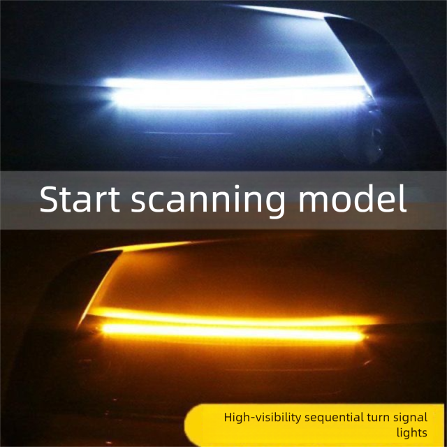 Start Scanning New Car Dual Color Flowing Turn Signal Modified High Brightness LED Daytime Running Lights_autovado.com