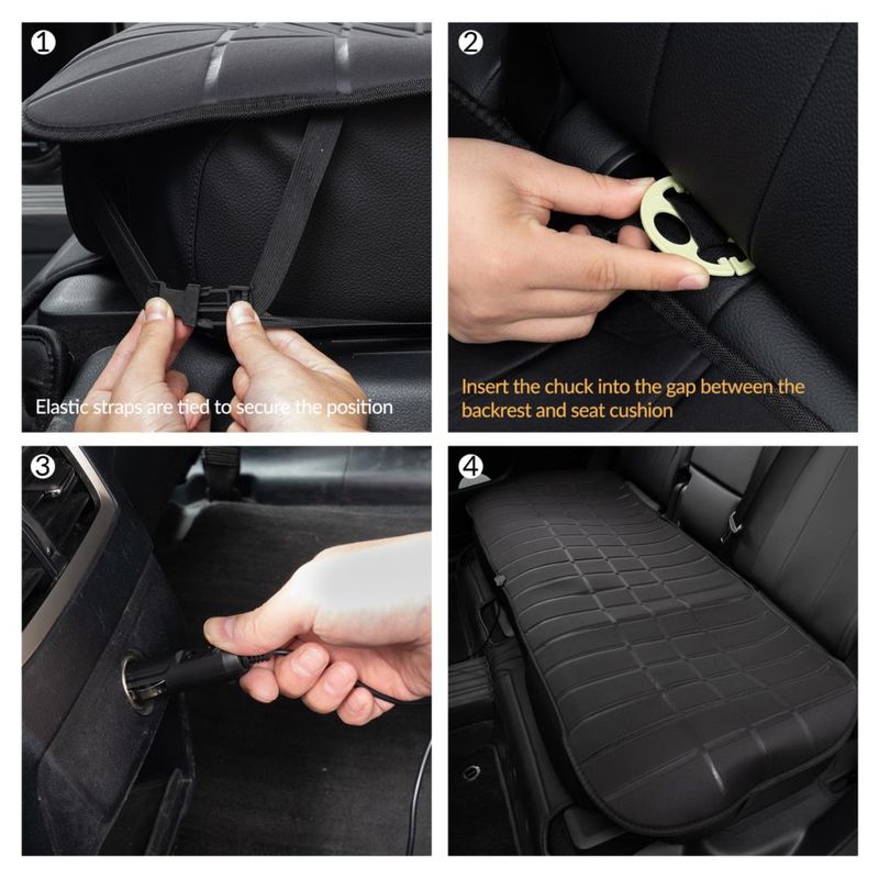 Car 2nd Row Heated Rear Seat Cover Cushion Warmer Pad 12V 24V Universal Winter Warming Heater Protector Accessories_autovado.com