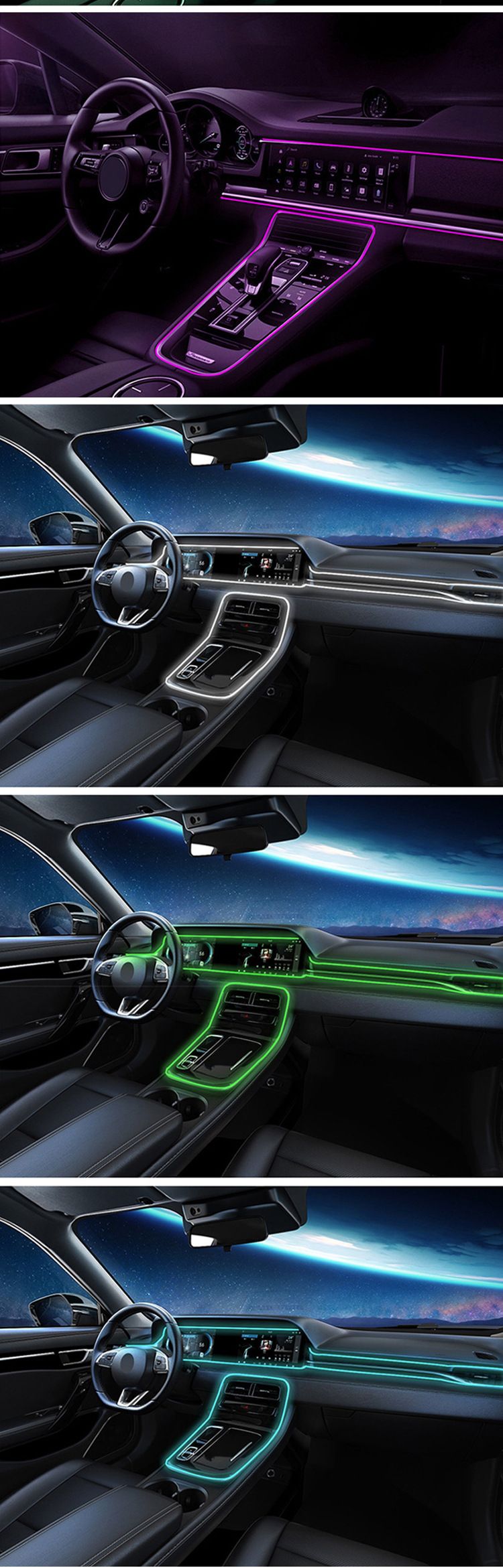 New Universal Atmosphere Car Interior Fiber Optic Ambient Modified Central Control Dashboard Decorative Light_autovado.com