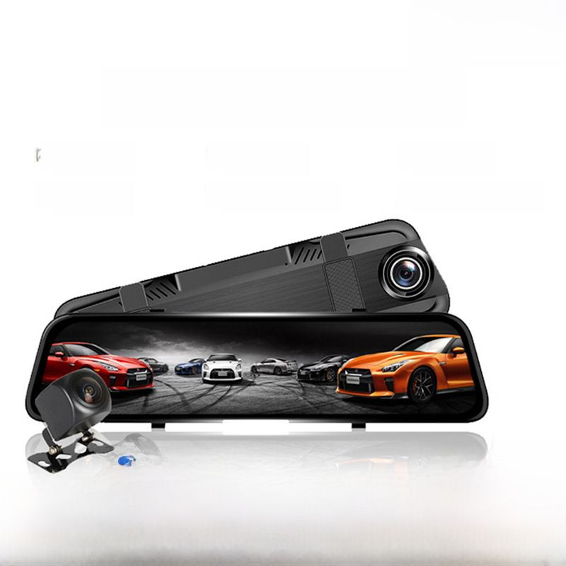 New 4K HD 10-inch 12-inch full screen streaming media rearview mirror driving recorder dual lens voice control WIFI_autovado.com