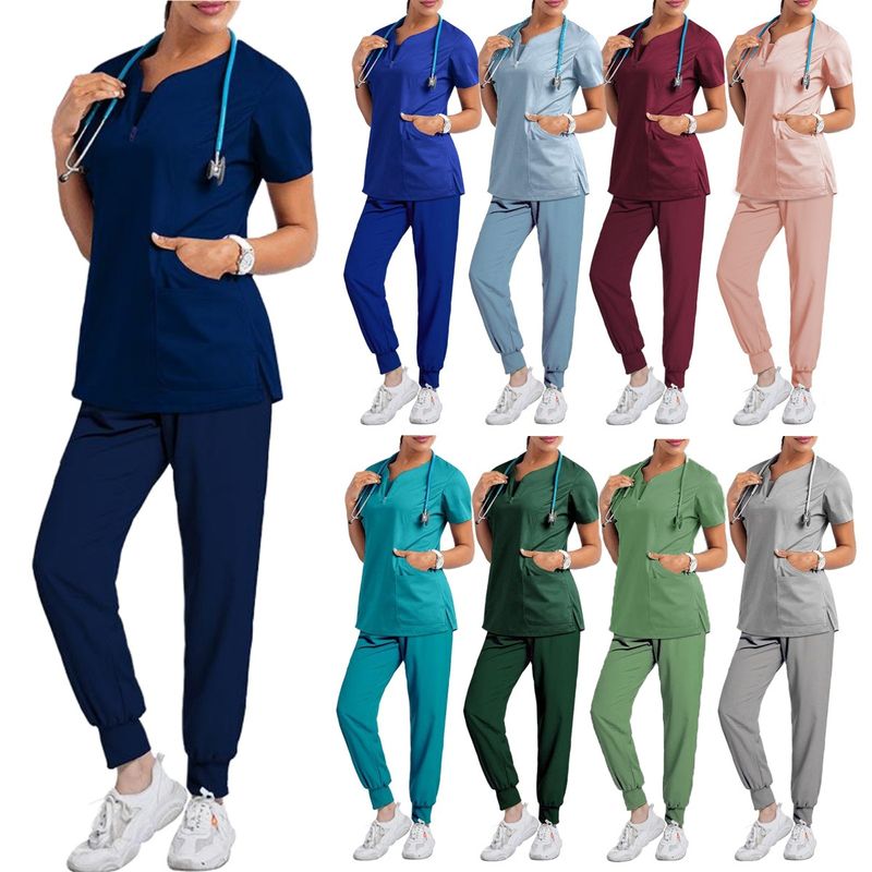 Women's ready-to-use oral dentist surgical gown split toiletry suit elastic quick-drying hospital nurse uniform_autovado.com