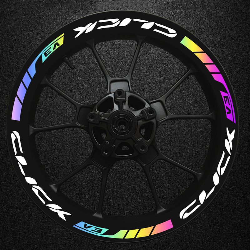 Suitable For Honda Click Series V2/V3 Waterproof Reflective Wheel Stickers, Modified Motorcycle Personalized Decoration_autovado.com