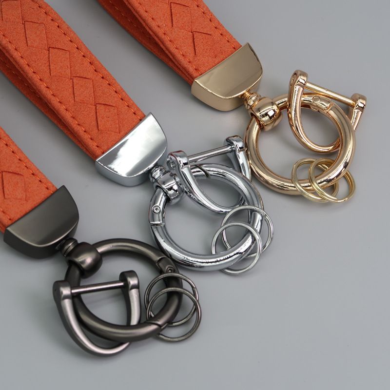 Creative Microfiber Hand Woven Leather Car Keychain Pendant Car Anti Lost Suede Keychain_autovado.com