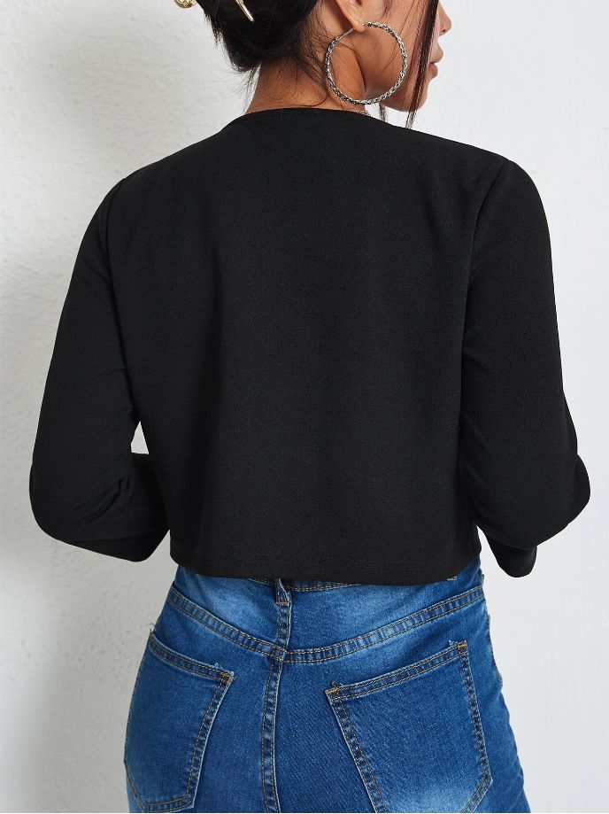 Women's Clothing Fashion Casual Temperament Commuter Niche Top Round Neck Jacket _autovado.com