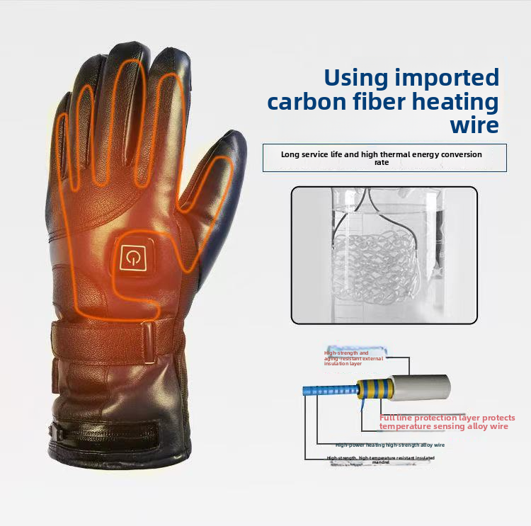 Kangre 7.4V Lithium Battery Rechargeable Gloves Motorcycle Heating Three-Level Temperature Adjustment Electric Warm_autovado.com
