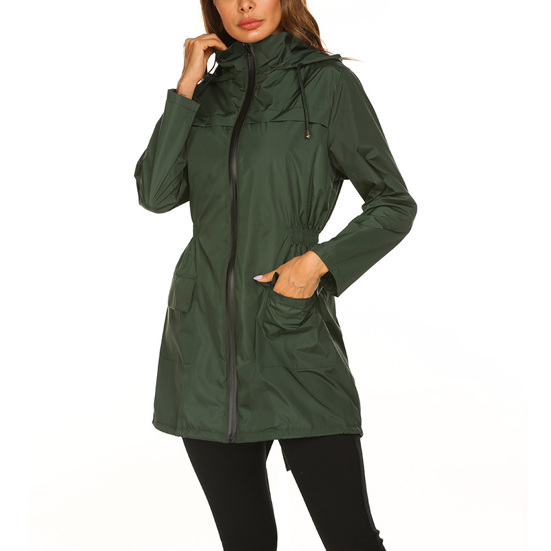 Women's New Outdoor Jacket Waist Hooded Lightweight Rainproof Clothing Raincoat Jacket Ready in Stock_autovado.com