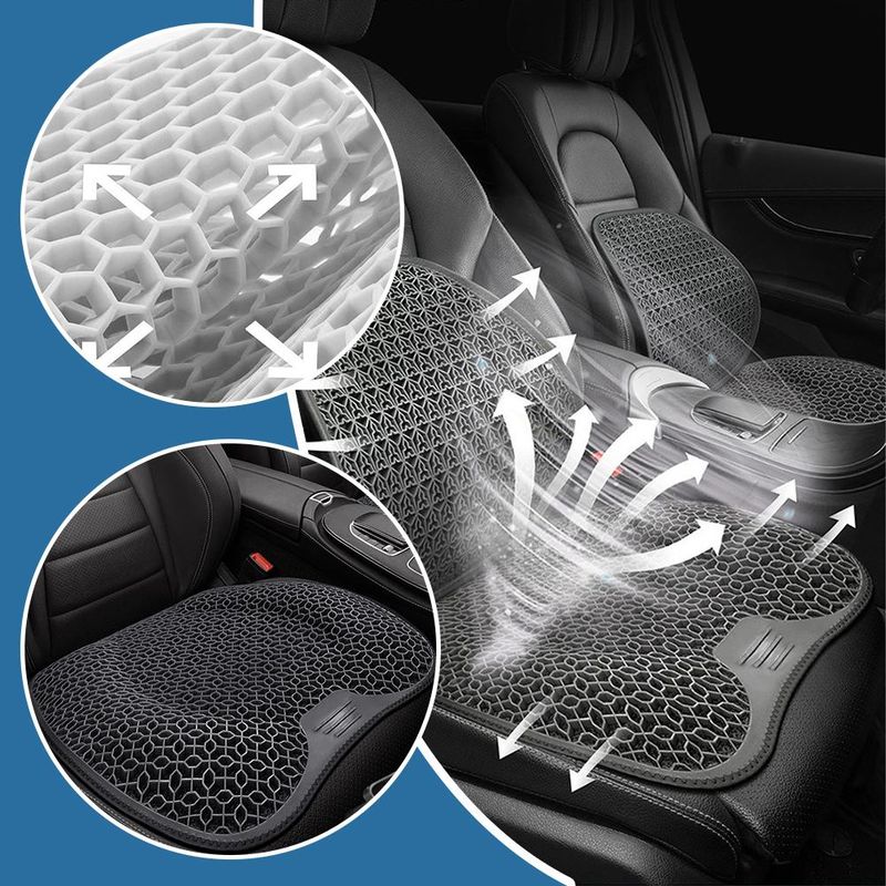 Summer Lumbar Support Honeycomb Gel Ice Thread Seat Backrest Ventilation Breathable Car Cushion Accessories_autovado.com