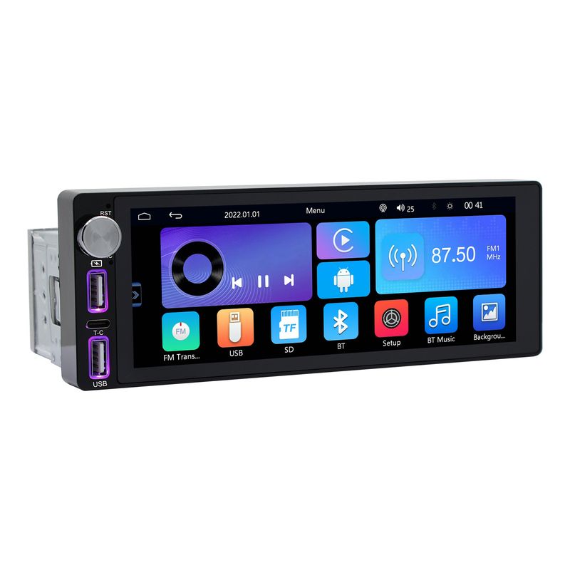 car single spindle universal machine 6.86 inches with knob MP5 car Bluetooth integrated machine reversing image_autovado.com