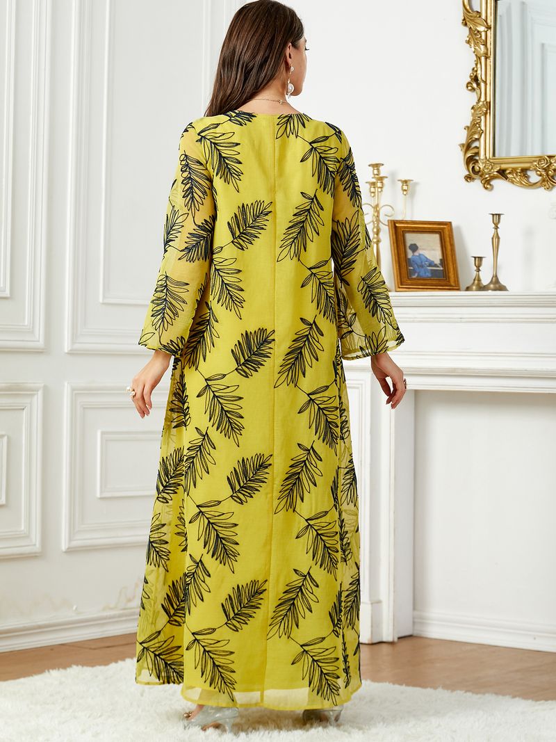 Women's Clothing Arab clothing Dubai embroidered dress Muslim women's evening dress Middle Eastern robe_autovado.com
