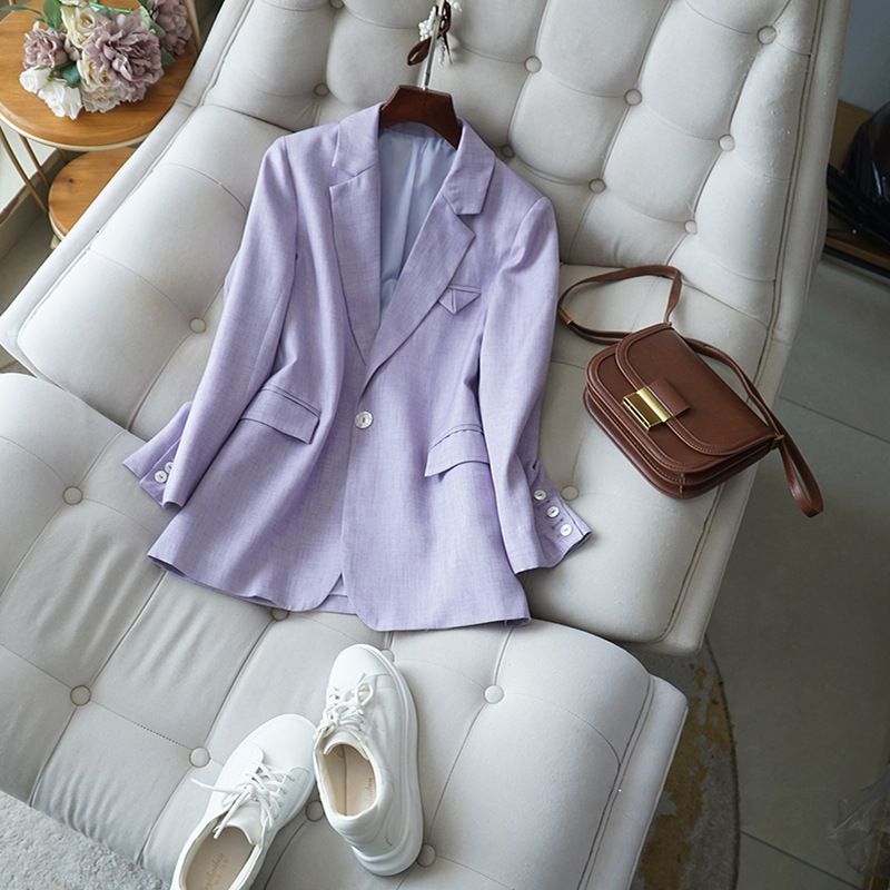 Women's Clothing warm spring healing color shimmer texture pieces heavy industry slim silhouette suit_autovado.com