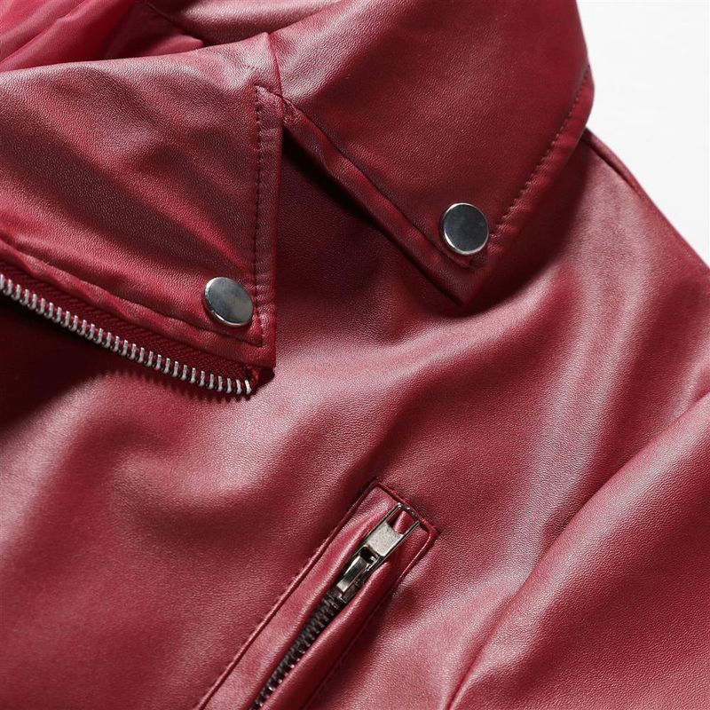 Men's PU Leather Jacket Men's Stand Collar Punk Motorcycle Leather Jacket_autovado.com