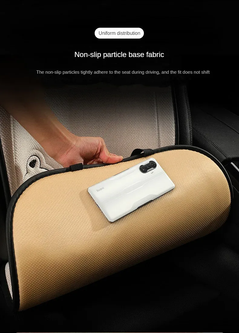 Fashion Linen Cartoon Bear Women's Cute Anti-slip Breathable Car Seat Protect Cushion Cover Universal_autovado.com