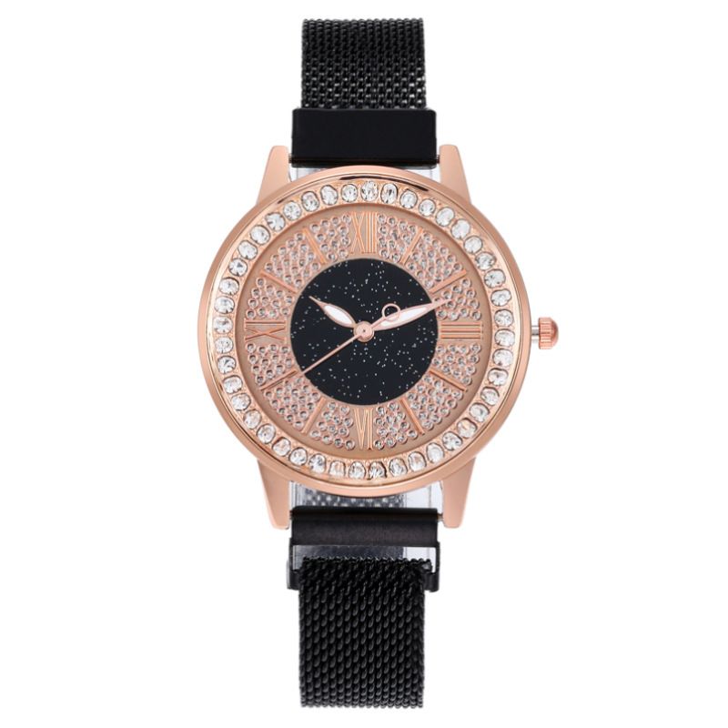 Diamond-embedded Fashion Women's Watch quartz watch lazy iron-absorbing magnetic iron-absorbing stone women's watch_autovado.com