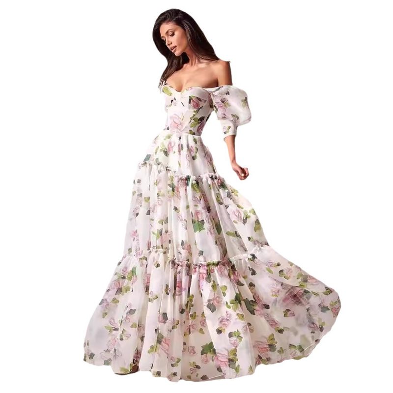 Women's Clothing fashionable organza fairy like long temperament evening dress _autovado.com