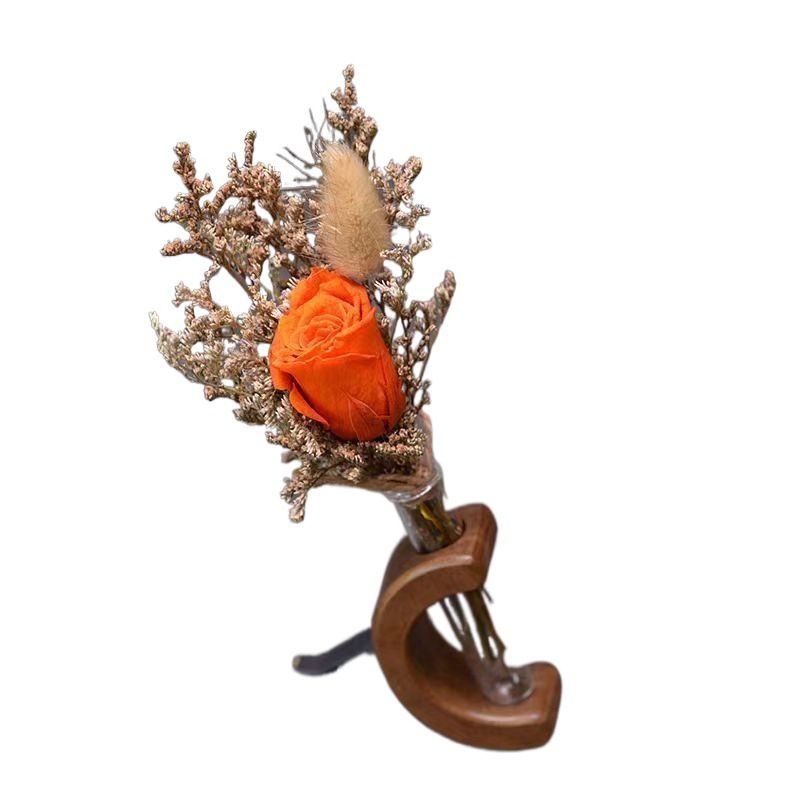 Car air outlet special car mounted vase center console hydroponic flower holder interior decoration solid wood ornament_autovado.com