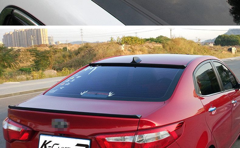 Car 3D Pattern Rubber Spoiler No Drilling Required Universal Carbon Fiber Diffuser Anti-Collision Strip_autovado.com