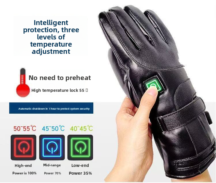 Kangre 7.4V Lithium Battery Rechargeable Gloves Motorcycle Heating Three-Level Temperature Adjustment Electric Warm_autovado.com
