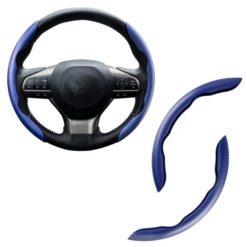 Power Assisted Buckle Ultra-thin Anti Slip Carbon Fiber Patterned Car Suede Steering Wheel Protective Universal Handle_autovado.com