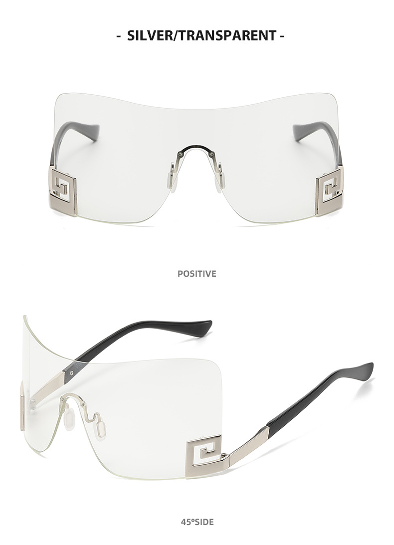 Unisex Big frame one-piece sunglasses Y2K personality Everything sunglasses_autovado.com