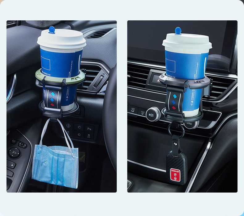 Car water cup holder car air conditioning outlet beverage holder milk tea cup holder ashtray fixing bracket with Hook_autovado.com