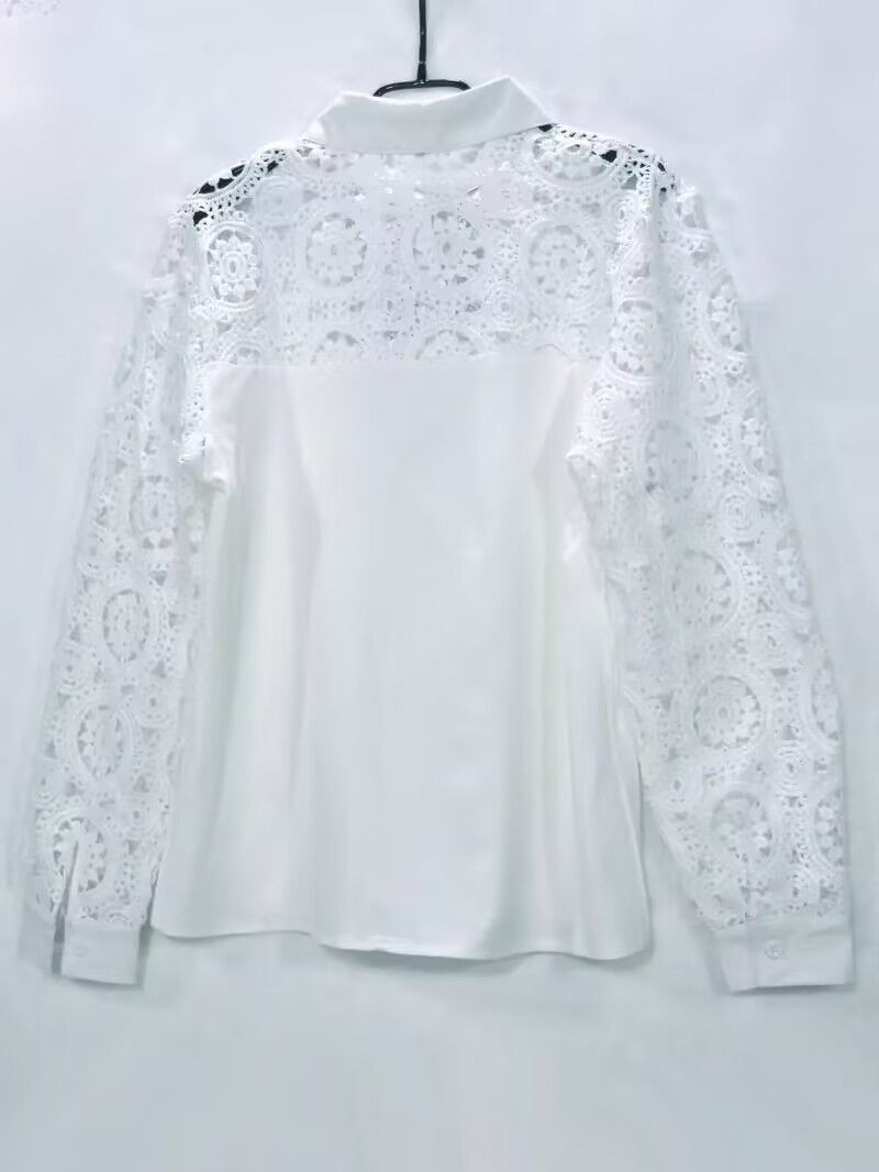 Women's Clothing new hollow V-neck design niche chic ladies shirt_autovado.com