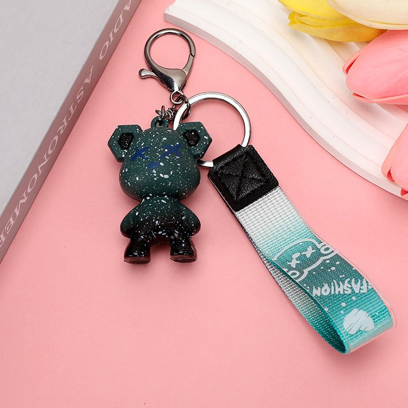 Gradient Starry Sky Bear Keychain Doll Pendant PVC Chameleon Bear Cute Cartoon Couple Bag Pendant Chain_autovado.com