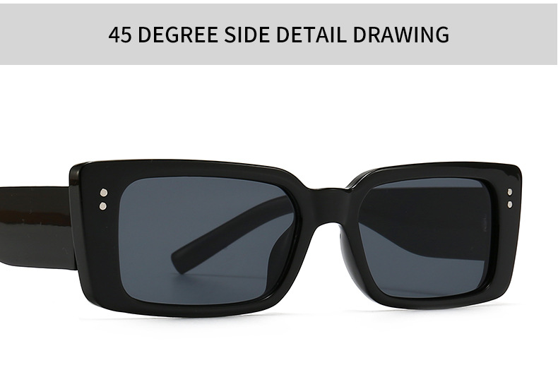 new modern retro square frame narrow rivet sunglasses INS style street photography big-name sunglasses 321_autovado.com