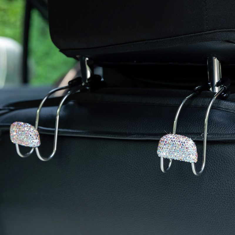 New Multi Functional Inlaid Stainless Steel Back Car Hook Diamond_autovado.com