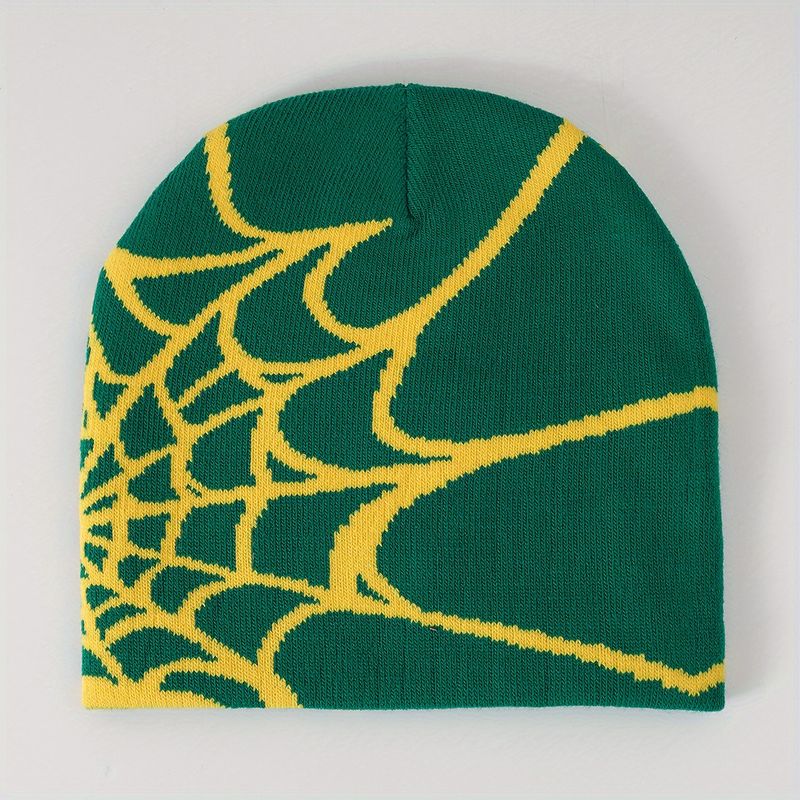 Hot Sale 2023 New Goth Spider Web Jacquard Beanie Caps Y2k Knitted Warm Hip Hop Unisex Elastic Knit Hat Skull Cap for Women Men_autovado.com