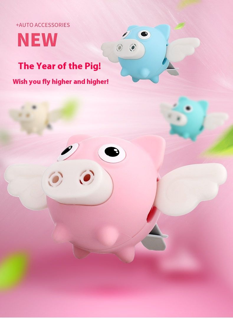 New Perfume Flying Pig Air Outlet Perfume Flying Pig Creative Perfume Car Air Outlet Fragrance Car Cartoon Piglet Accessories_autovado.com