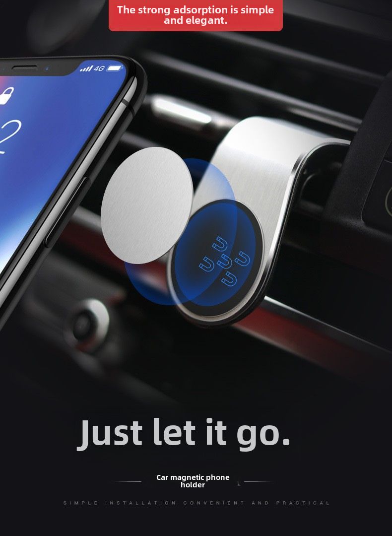 Cross-border hot selling magnet car phone holder car car air outlet L bracket holder factory wholesale_autovado.com