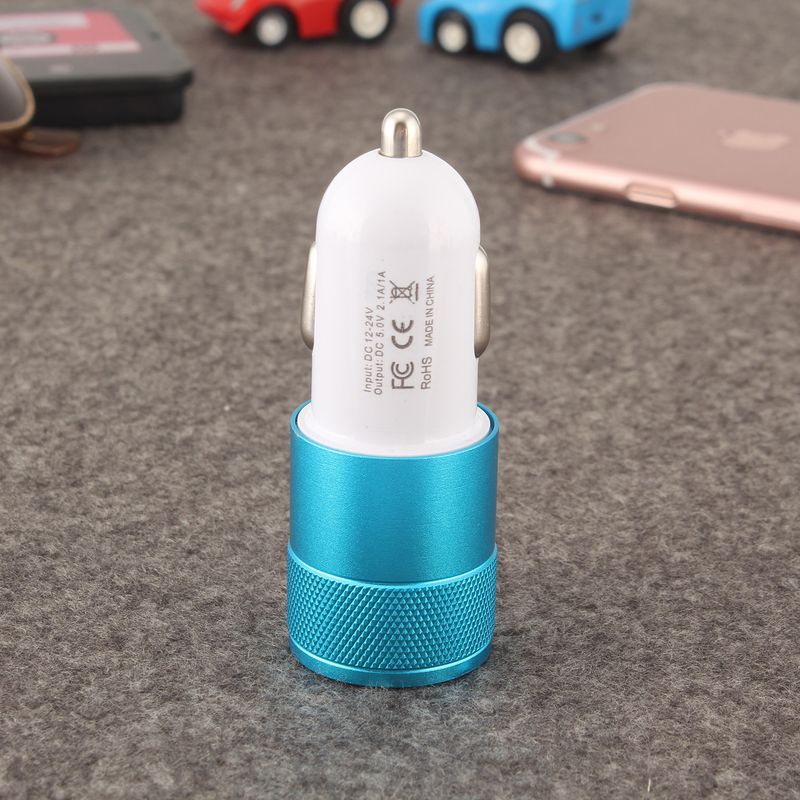 Small Steel Cannon Metal Dual USB Aluminum Alloy Charging 2.1A Tablet Smartphone Car Charger_autovado.com