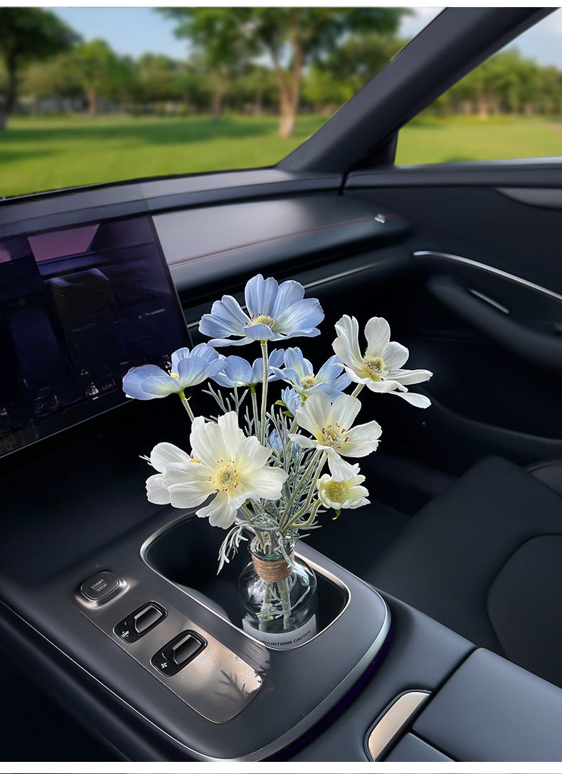 Car bouquet girls, interior accessories good items for cars, center console decorations, high-end simulation vases_autovado.com