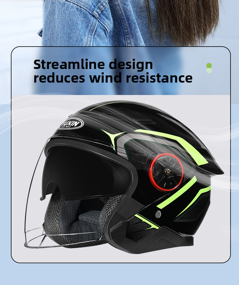 New National Standard Electric Vehicle Women's Four Season Universal Winter Anti Fog And Warm Half Helmet, Men's Double_autovado.com