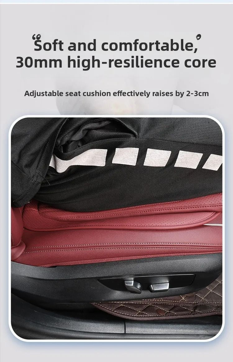 New Breathable Nappa Leather Non-slip Car Sponge High Rebound Pad Cushion Four Seasons Universal Auto Seat_autovado.com