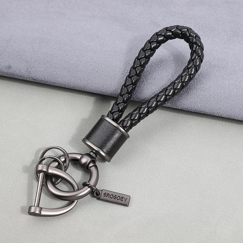 Car Key Chain Pendant Women's Men's High End Personality Creative Braided Leather Car Key Chain Cute Ins Internet Celebrity_autovado.com