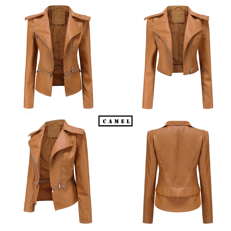 Women's Clothing Leather Jacket With Detachable Hem Fashion Casual Jacket_autovado.com