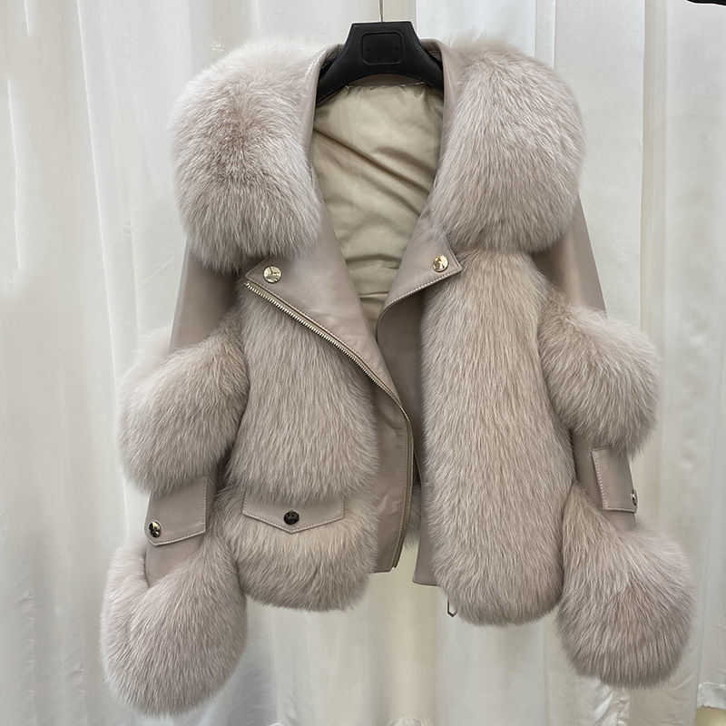 Women's Clothing Haining fur coat for women fine fox fur fur one-piece young lady style fur coat_autovado.com