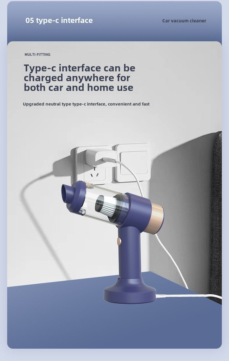 Car vacuum cleaner car wireless charging dual-purpose household small mini car high power strong suction inside the car_autovado.com