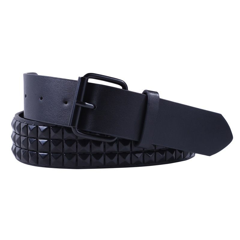 HOT Shiny Pyramid Fahion Rivet Men&Women' Studded Belt Punk Rock With Pin Buckle Hardware Jean Deigner Female Wait_autovado.com