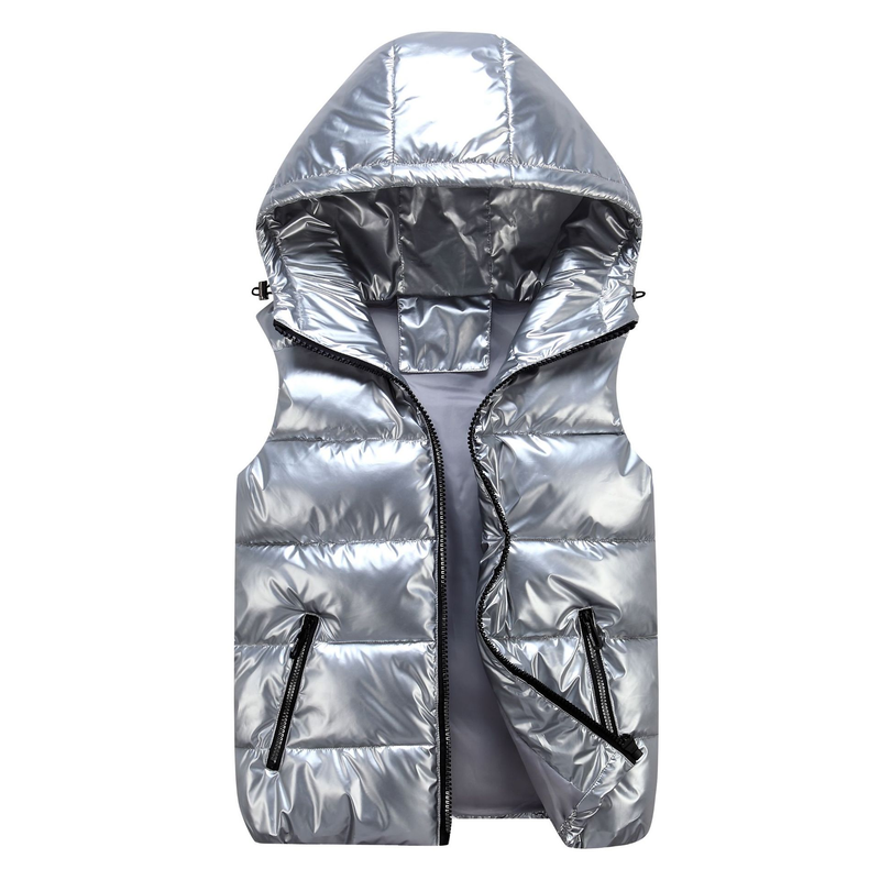 Women's fashion thickened hooded slim waistcoat cotton couple vest_autovado.com
