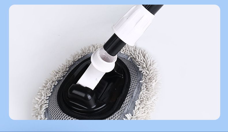 Wash Mop With Large Handle, Curved Rod, Labor-saving, Extendable, Detachable, Car Brush, Automotive Cleaning Tool_autovado.com