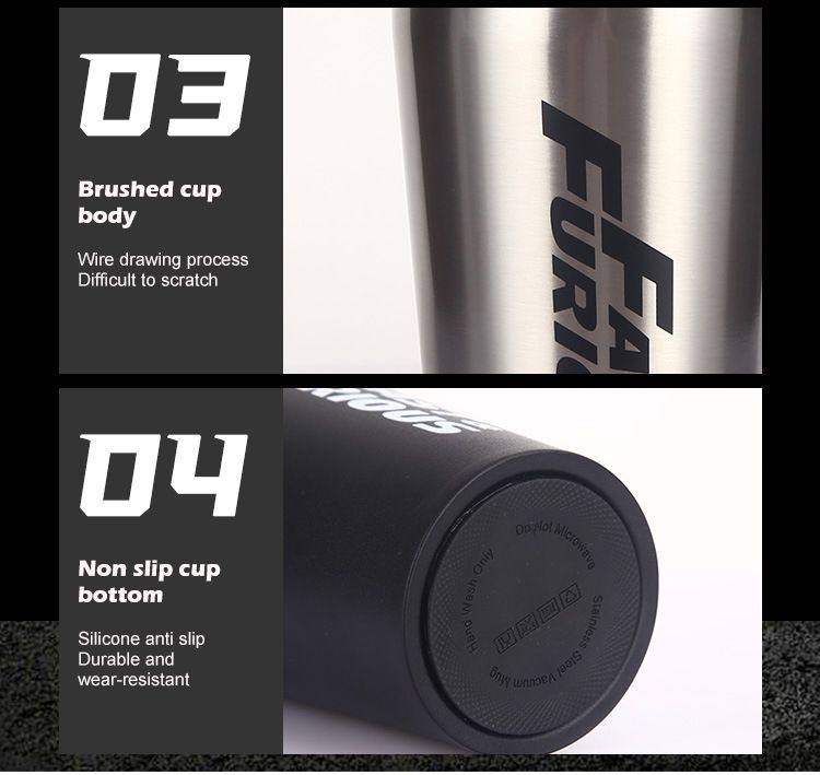 Car Cup Holder Bottle - 500ml With Straw_autovado.com