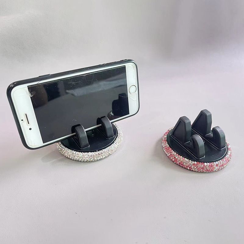 Diamond Studded Phone Holder For Cute Women, Horizontal And Vertical Screens, Center Console, Car Navigation Support_autovado.com