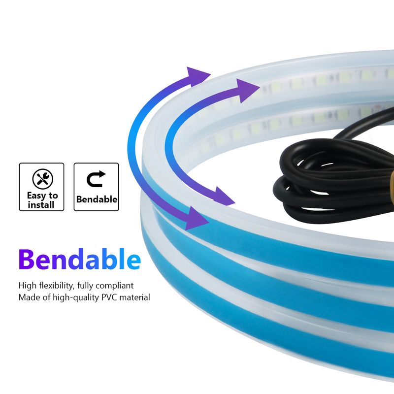 LED Car Hood Atmosphere Lght Strip Waterproof Auto Exterior Decoration Lighting Decorative Headlights Ambient Lamp 12V Universal_autovado.com