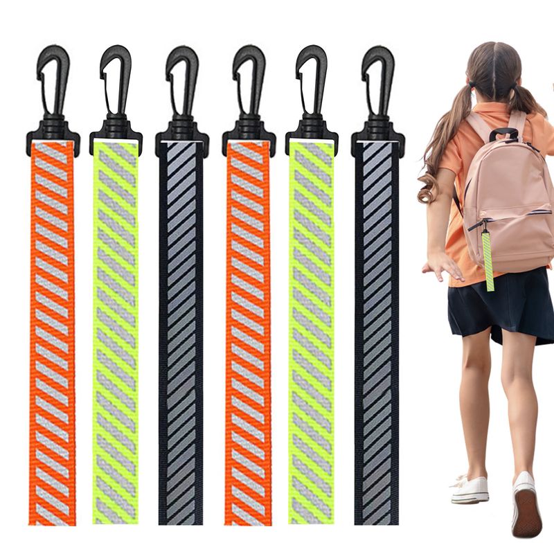 Reflective pendant pendant backpack running reflective keychain with hook reflective strip reflective tape_autovado.com