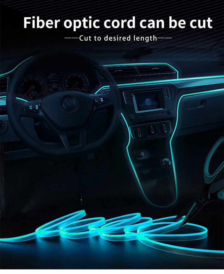 New Universal Atmosphere Car Interior Fiber Optic Ambient Modified Central Control Dashboard Decorative Light_autovado.com